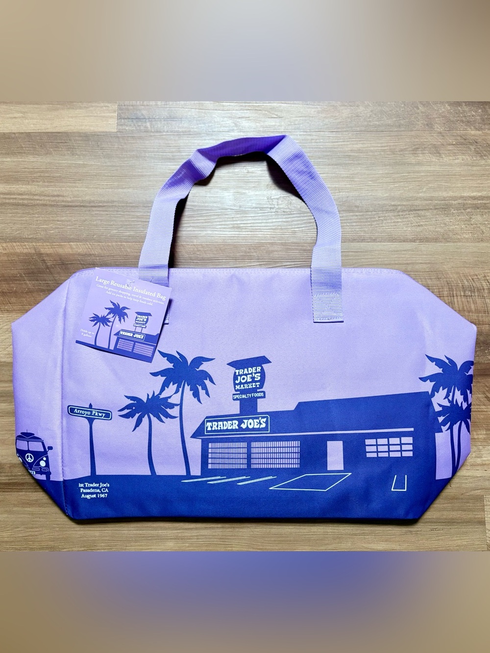 Trader Joe's NWT 8 Gallon Insulated Cooler Tote Large Reusable Lavender Purple